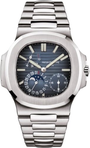 Patek Philippe Nautilus Moon Phases Stainless Steel Black Blue Dial | 5712/1A - 001 - Luxury Time NYC