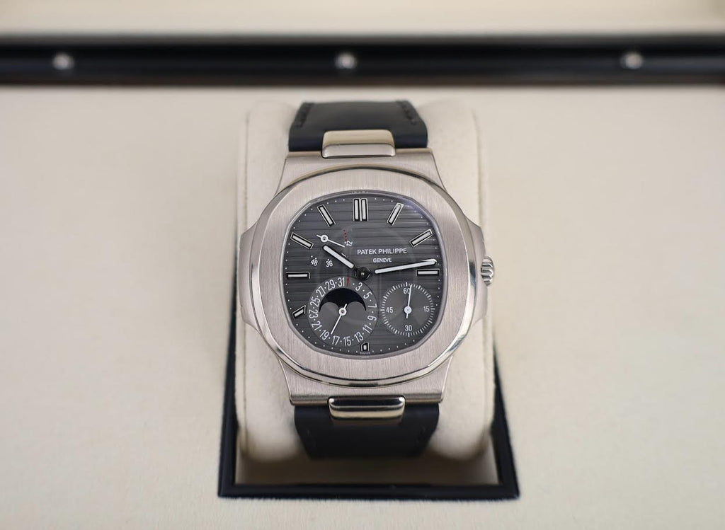 Patek Philippe Nautilus Moon Phases White Gold Slate Gray Dial | 5712G - 001 - Luxury Time NYC