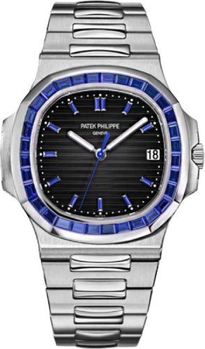 Patek Philippe Nautilus Platinum Blue Sapphire Bezel & Dial | 5711/111P - 001 - Luxury Time NYC