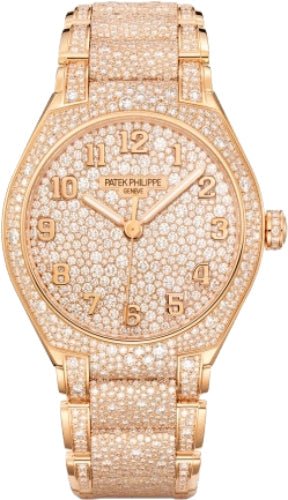 Patek Philippe Twenty~4 Automatic Rose Gold Diamond Paved Dial & Bracelet | 7300/1450R - 001 - Luxury Time NYC