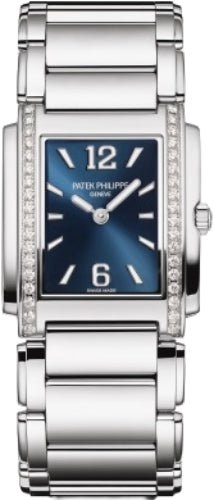 Patek Philippe Twenty~4 Ladies Blue Sunburst Dial Stainless Steel | 4910/1200A - 001 - Luxury Time NYC