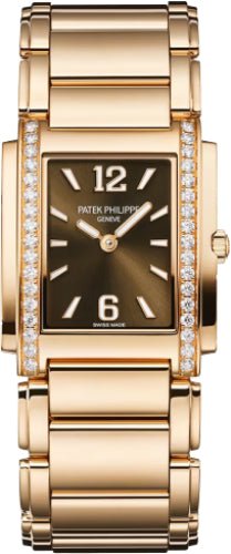 Patek Philippe Twenty~4 Ladies Rose Gold Brown Dial | 4910/1201R - 001 - Luxury Time NYC