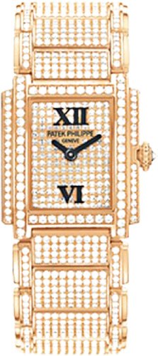 Patek Philippe Twenty~4 Ladies Rose Gold Diamond Pave | 4909/50R - 001 - Luxury Time NYC