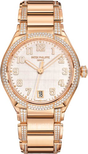 Patek Philippe Twenty~4 Ladies Rose Gold Silver Dial | 7300/1201R - 001 - Luxury Time NYC