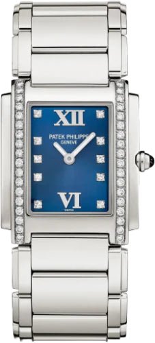 Patek Philippe Twenty~4 Ladies Stainless Steel Blue Dial | 4910/10A - 012 - Luxury Time NYC