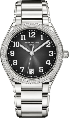 Patek Philippe Twenty~4 Ladies Stainless Steel Grey Sunburst Dial | 7300/1200A - 010 - Luxury Time NYC