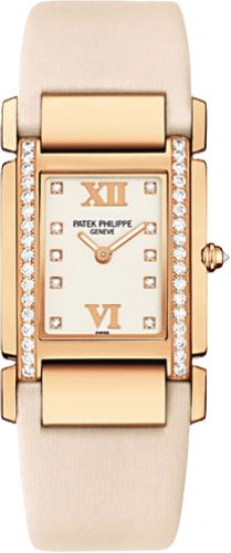 Patek Philippe Twenty~4 Quartz 25mm Rose Gold Diamond Bezel and Dial | 4920R - 010 - Luxury Time NYC