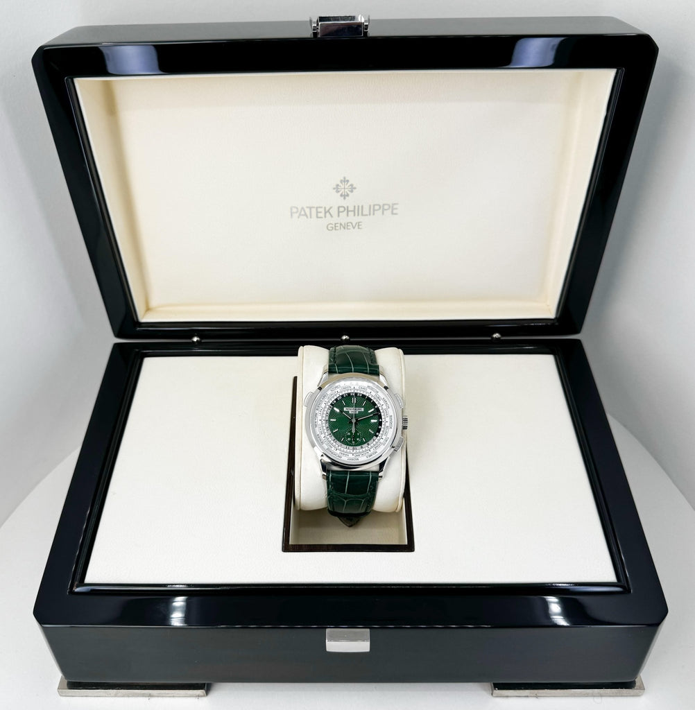 Patek Philippe World Time Flyback Chronograph Green Watch - 5930P-001 - Luxury Time NYC
