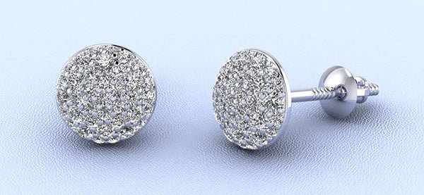 Pave Set Diamond Earrings Diamond with 0.51 ct.(finished) 1mm, 1.1mm, 1.3mm - Luxury Time NYC