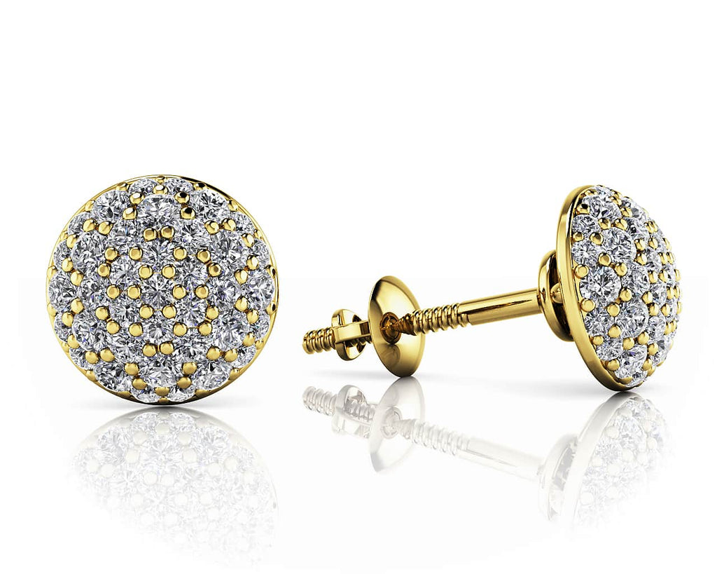 Pave Set Diamond Earrings Diamond with 0.51 ct.(finished) 1mm, 1.1mm, 1.3mm - Luxury Time NYC