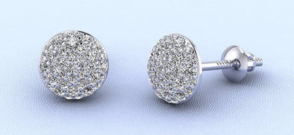 Pave Set Diamond Earrings Lab - Grown Diamond with 0.51 ct.(finished) 1mm, 1.1mm, 1.3mm - Luxury Time NYC