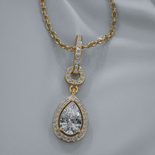 Load image into Gallery viewer, Pear Drop Dangle Diamond Pendant with 0.49 ct.(finished) 6x4mm, 1mm - Luxury Time NYC