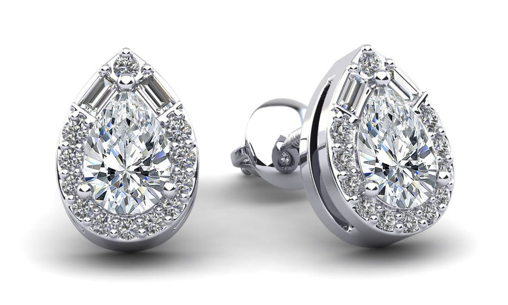 Pear Shape Diamond Dreams Lab - Grown Diamond Stud Earrings with 0.79 ct.(finished) - Luxury Time NYC