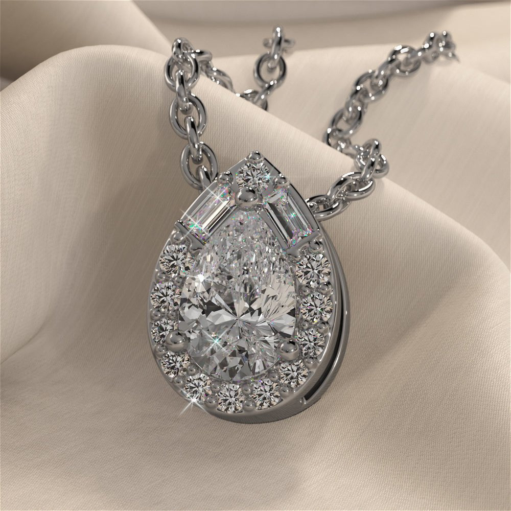 Pear Shape Diamond Dreams Necklace Diamond with 0.31 ct.(finished) - Luxury Time NYC