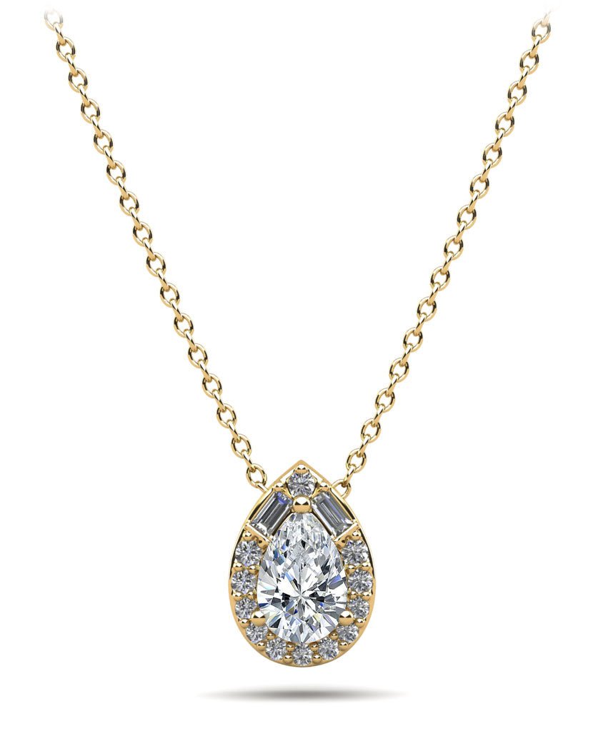 Pear Shape Diamond Dreams Necklace Diamond with 0.31 ct.(finished) - Luxury Time NYC