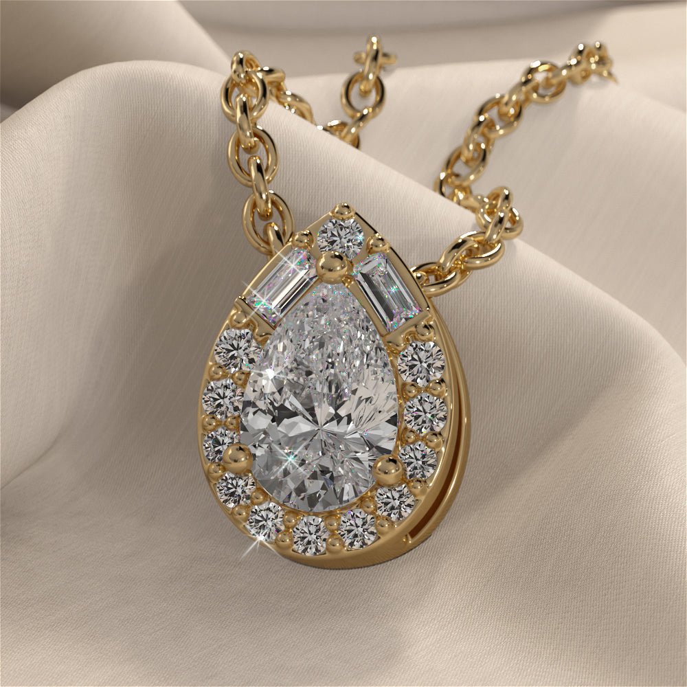 Pear Shape Diamond Dreams Necklace Diamond with 0.31 ct.(finished) - Luxury Time NYC