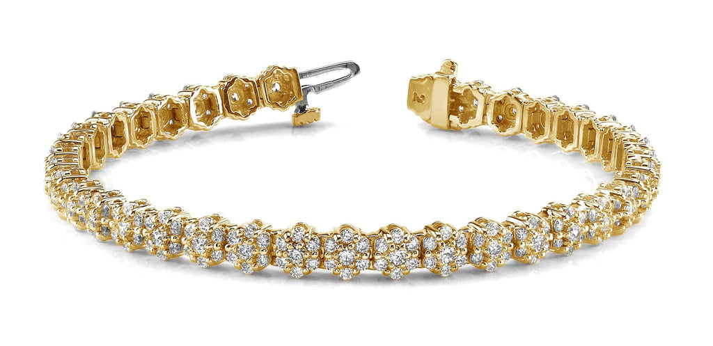 Pentagon Diamond Bracelet with 5.31 ct.(finished) 1.7mm, 2.2mm - Luxury Time NYC