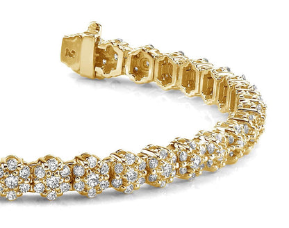 Pentagon Diamond Bracelet with 5.31 ct.(finished) 1.7mm, 2.2mm - Luxury Time NYC