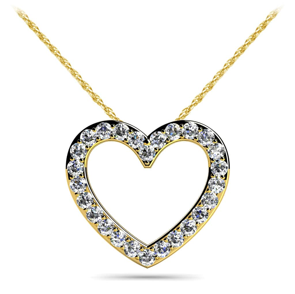 Perfect Diamond Heart Diamond Pendant with 0.45 ct.(finished) 1.5mm - Luxury Time NYC