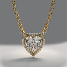 Load image into Gallery viewer, Perfect Heart Halo Diamond Pendant with 0.59 ct. (0.50 ct. center diamond) - Luxury Time NYC