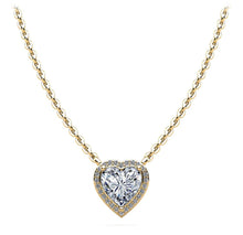 Load image into Gallery viewer, Perfect Heart Halo Diamond Pendant with 0.59 ct. (0.50 ct. center diamond) - Luxury Time NYC