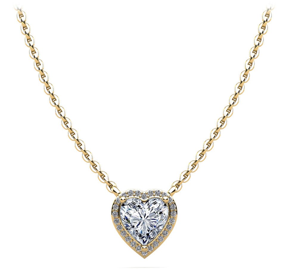 Perfect Heart Halo Lab - Grown Diamond Pendant with 1.63 ct. (1.50 ct. center diamond) - Luxury Time NYC