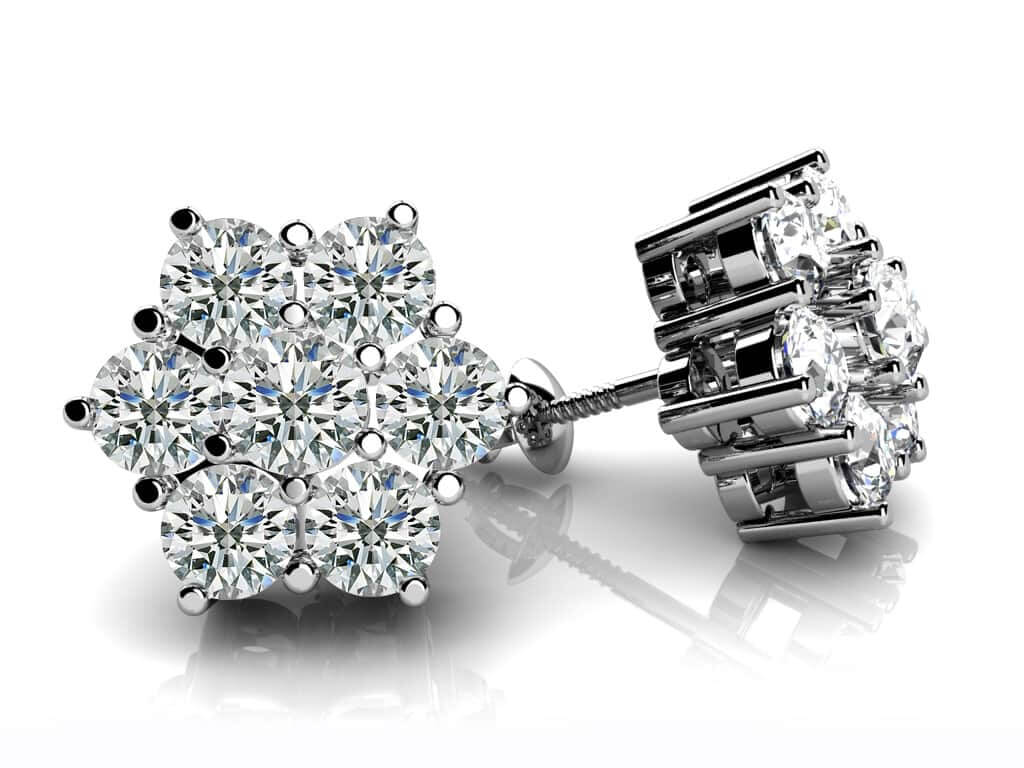 Perfect Petals Lab - Grown Diamond Stud Earrings with 1.12 ct.(finished) 2.75mm - Luxury Time NYC