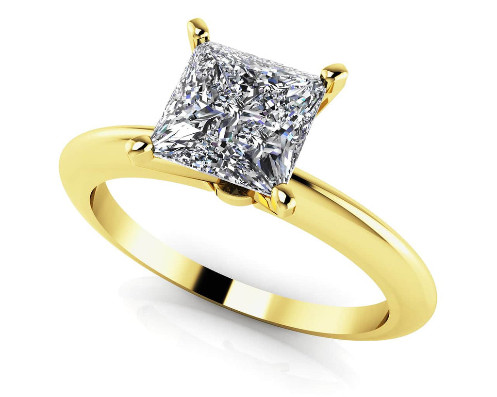 Perfect Princess Cut Diamond Solitaire Diamond Engagement Ring with 0.50 ct.(finished) 5mm - Luxury Time NYC