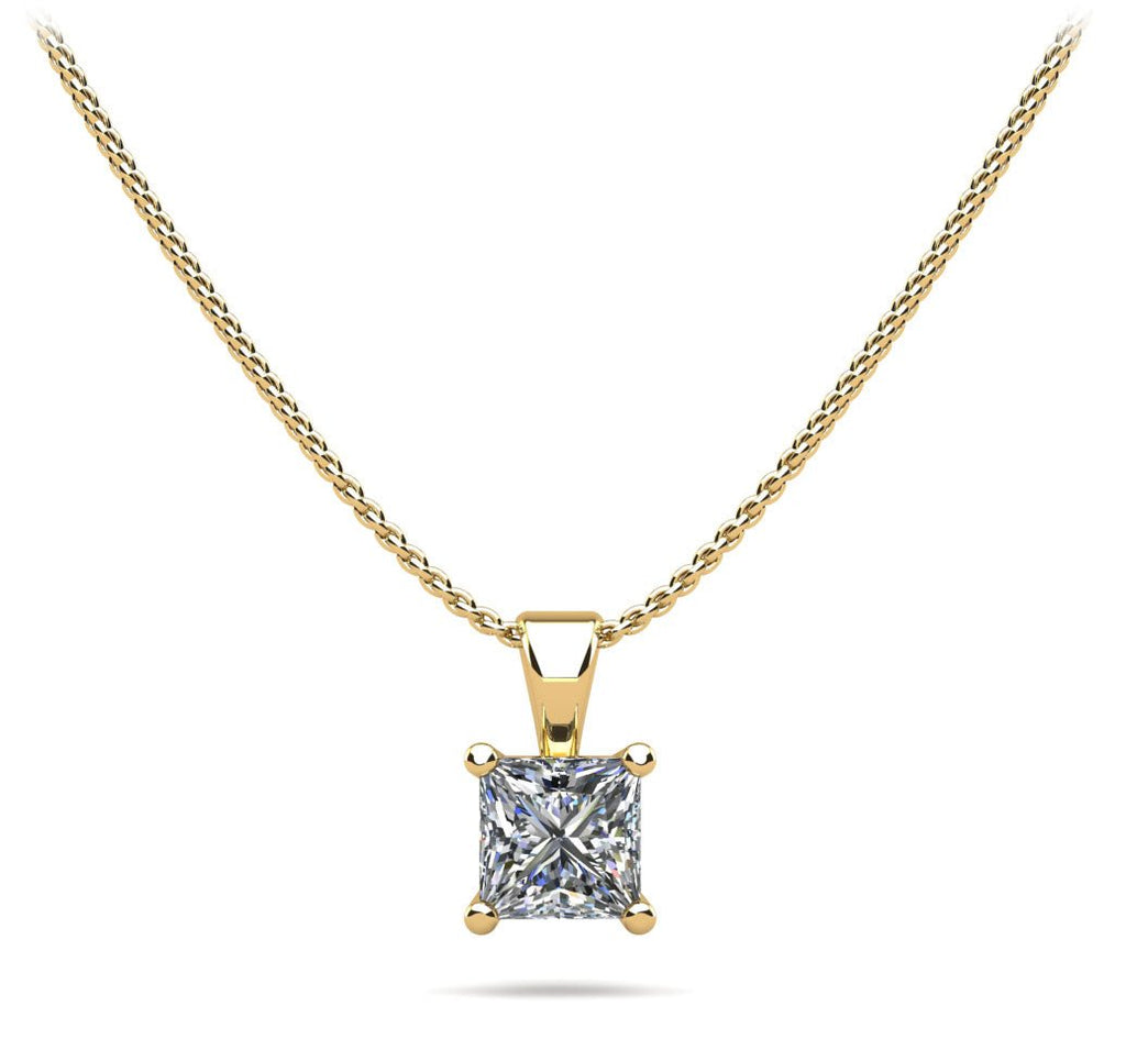 Perfect Princess Diamond Pendant with 0.25 ct.(finished) 3.4mm - Luxury Time NYC