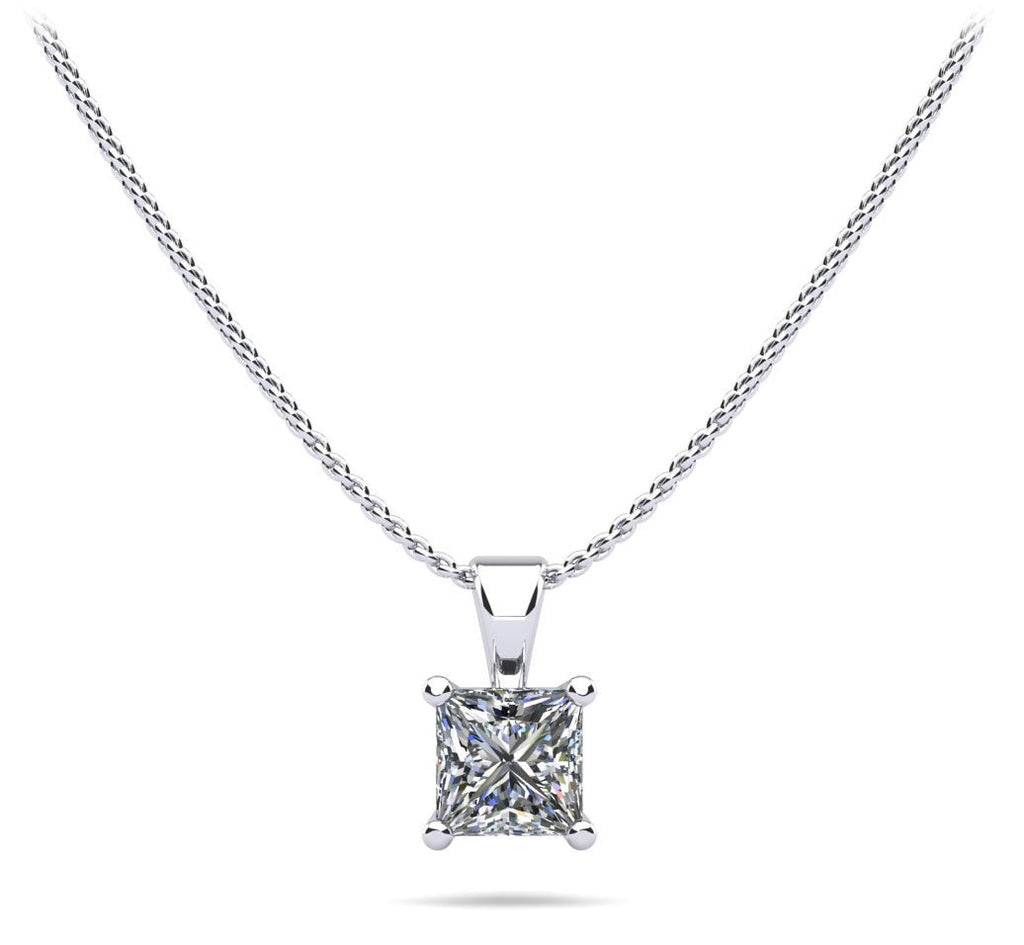 Perfect Princess Diamond Pendant with 0.25 ct.(finished) 3.4mm - Luxury Time NYC