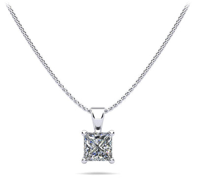 Perfect Princess Diamond Pendant with 0.25 ct.(finished) 3.4mm - Luxury Time NYC