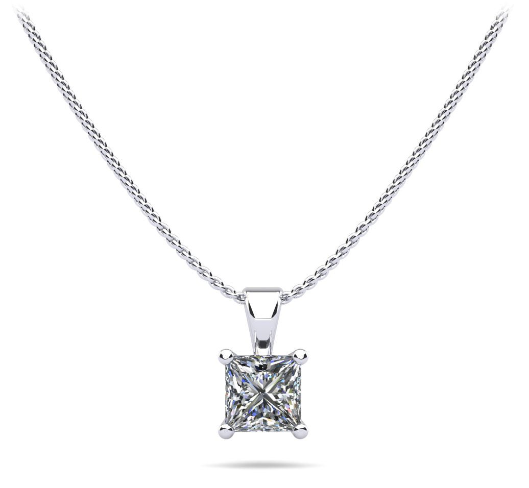Perfect Princess Lab - Grown Diamond Pendant with 1.50 ct.(finished) 6.5mm - Luxury Time NYC