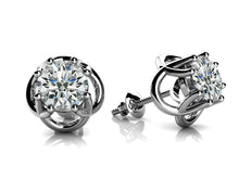 Load image into Gallery viewer, Petal Shaped Diamond Stud Earrings with 0.24 ct.(finished) 3.2mm - Luxury Time NYC