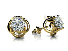 Load image into Gallery viewer, Petal Shaped Diamond Stud Earrings with 0.50 ct.(finished) 4mm - Luxury Time NYC