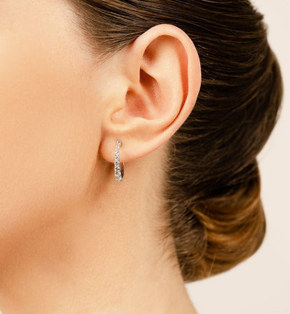 Petite Tapered Diamond Hoop Earrings with 0.71 ct.(finished) - Luxury Time NYC