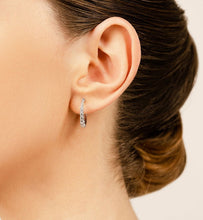 Load image into Gallery viewer, Petite Tapered Lab - Grown Diamond Hoop Earrings with 0.71 ct.(finished) - Luxury Time NYC