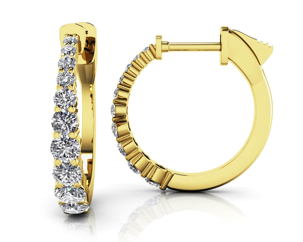 Petite Tapered Lab - Grown Diamond Hoop Earrings with 0.71 ct.(finished) - Luxury Time NYC