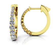 Load image into Gallery viewer, Petite Tapered Lab - Grown Diamond Hoop Earrings with 0.71 ct.(finished) - Luxury Time NYC