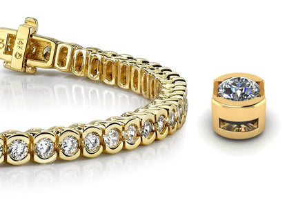 Pillow Bezel Set Lab - Grown Diamond Tennis Bracelet with 1.95 ct.(finished) 2.0mm - Luxury Time NYC