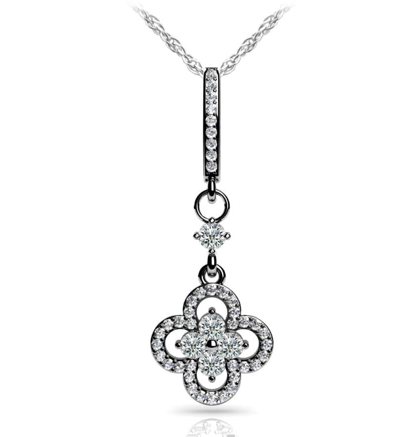 Precious Petals Diamond Pendant with 1.00 ct.(finished) 1.3mm, 3.2mm - Luxury Time NYC