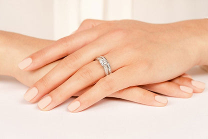 Princess Bride Bridal Set Diamond with 1.38 ct. (0.50 ct. center diamond) - Luxury Time NYC