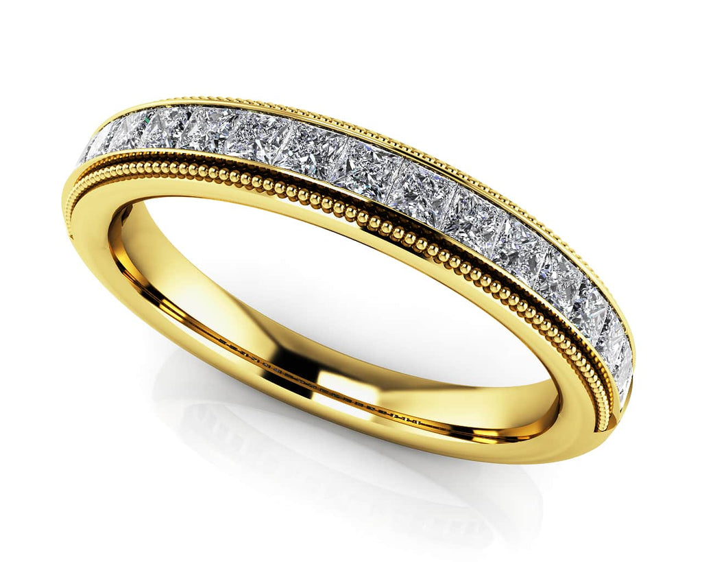 Princess Bride Milgrain Anniversary Band Diamond with 0.47 ct.(finished) 1.5mm - Luxury Time NYC