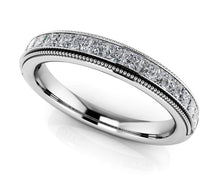 Load image into Gallery viewer, Princess Bride Milgrain Anniversary Band Diamond with 0.47 ct.(finished) 1.5mm - Luxury Time NYC