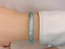 Load image into Gallery viewer, Princess Cut And Round Diamond Bangle with 3.77 ct.(finished) 1.3mm, 2.3mm - Luxury Time NYC