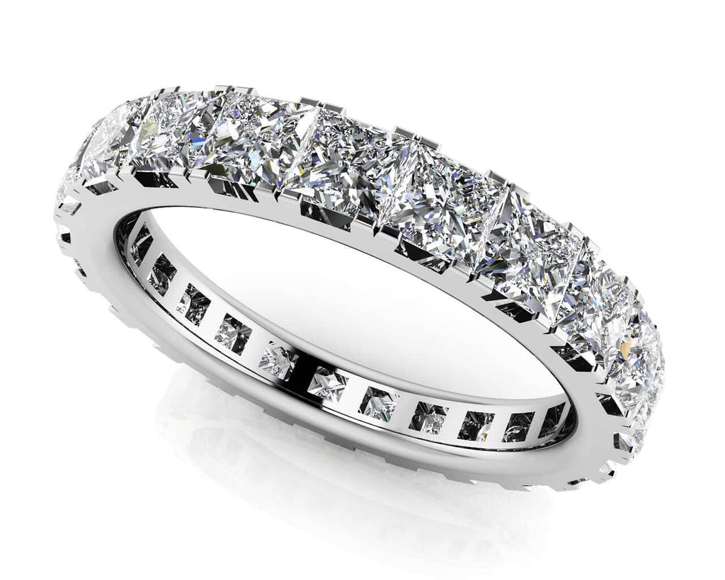 Princess Cut Diamond Eternity Diamond Ring with 1.89 ct.(finished) 2.2mm - Luxury Time NYC