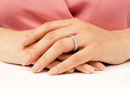 Princess Cut Diamond Eternity Diamond Ring with 4.86 ct.(finished) 3.5mm - Luxury Time NYC