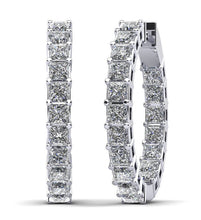 Load image into Gallery viewer, Princess Cut Diamond Hoop Earrings Small Diamond with 5.58 ct.(finished) 3mm - Luxury Time NYC