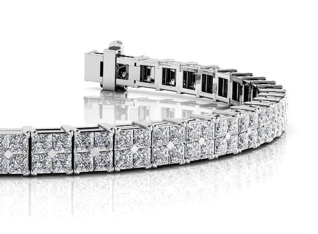 Princess Cut Diamond Illusion Bracelet Lab - Grown Diamond with 4.68 ct.(finished) 1.5mm - Luxury Time NYC