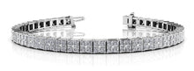 Load image into Gallery viewer, Princess Cut Diamond Illusion Bracelet Lab - Grown Diamond with 4.68 ct.(finished) 1.5mm - Luxury Time NYC