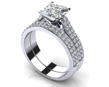 Load image into Gallery viewer, Princess Cut Diamond Splendor Bridal Set Diamond with 1.30 ct. (0.50 ct. center diamond) - Luxury Time NYC